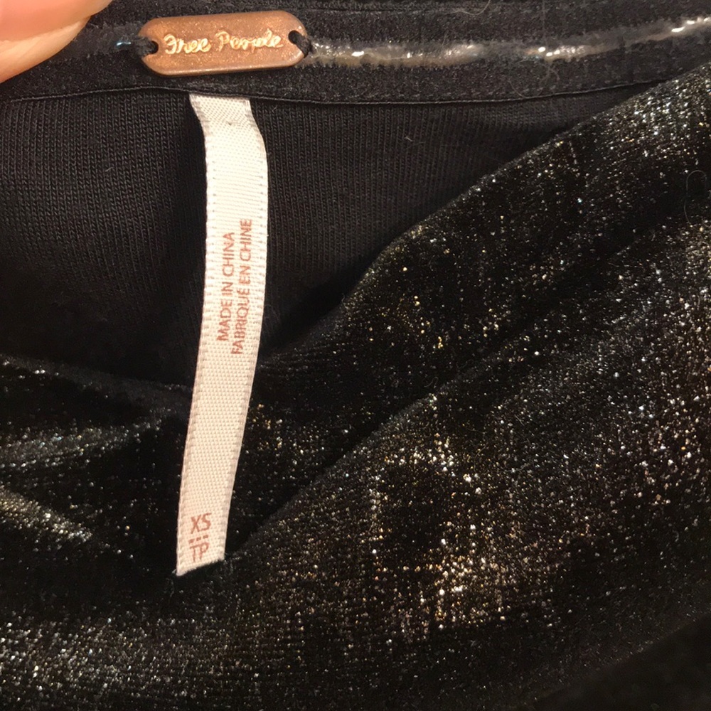 🌷NEW🌷 Free People Gold Black Sparkle Dress - Picture 9 of 10